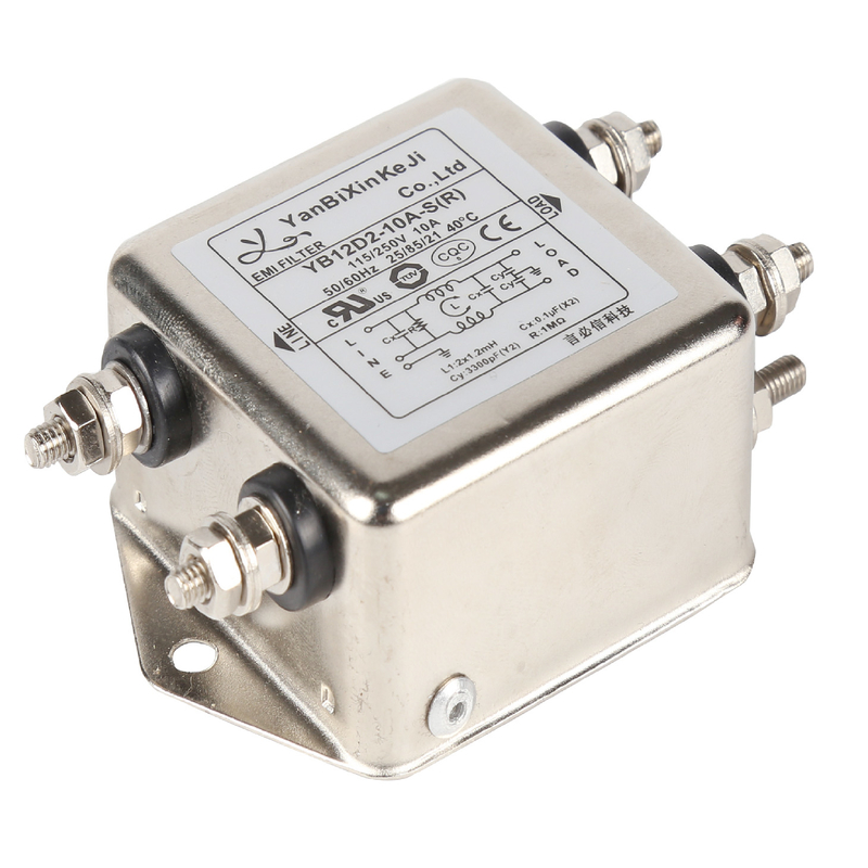 10A 2.5KW AC পাওয়ার নয়েজ ফিল্টার YB12D2 সিঙ্গেল ফেজ ইএমআই ফিল্টার হোম অ্যাপ্লায়েন্সের জন্য