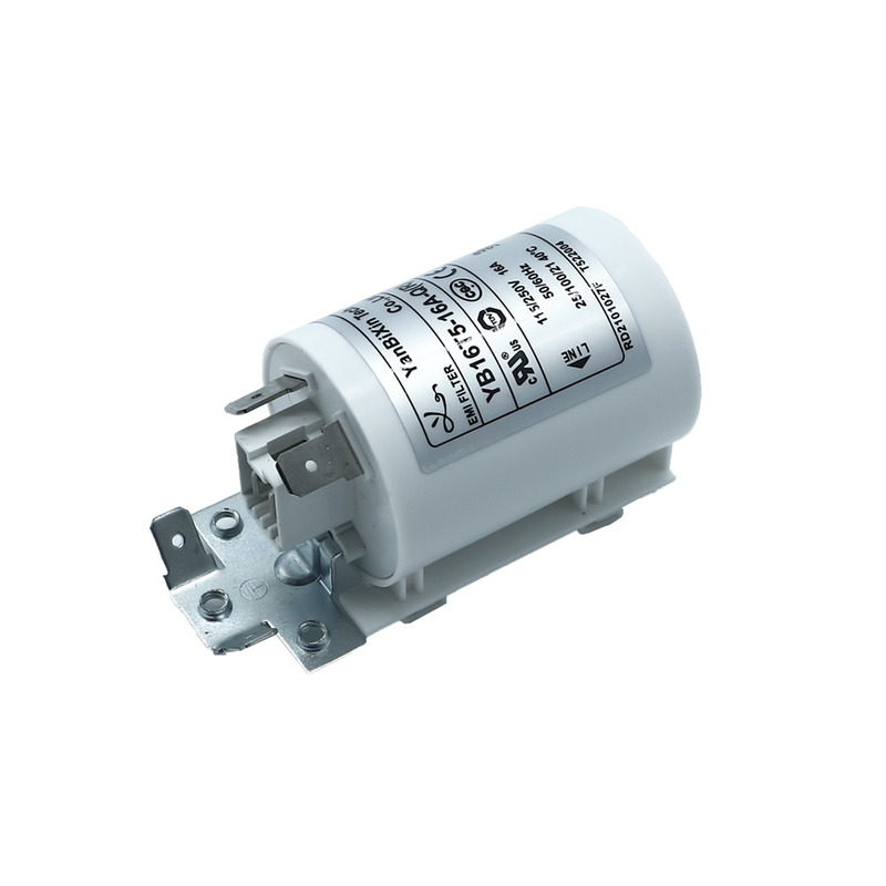 YB16T5 সাদা প্লাস্টিকের হাউজিং ইএমআই ফিল্টার 220V 16A ওয়াশিং মেশিনের জন্য পাওয়ার ফিল্টার