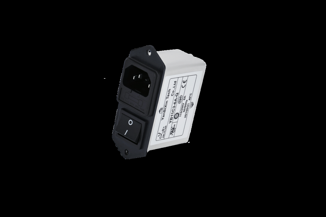110V/250V এসি ইএমআই ফিল্টার 10A পাওয়ার ইনপুট মডিউল ফিল্টার সবুজ সুইচ সহ