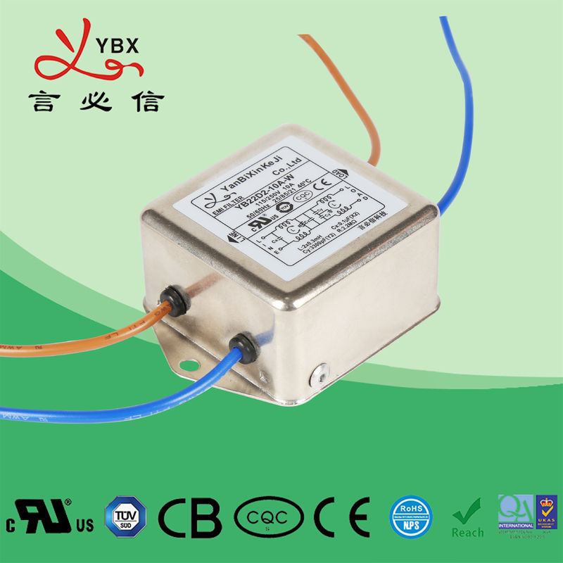 10A 2.5KW AC পাওয়ার নয়েজ ফিল্টার YB12D2 সিঙ্গেল ফেজ ইএমআই ফিল্টার হোম অ্যাপ্লায়েন্সের জন্য