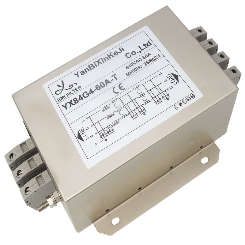 YX84G4-60A-T থ্রি ফেজ ইএমআই ফিল্টার থ্রি ওয়্যার টার্মিনাল ব্লক আউটপুট